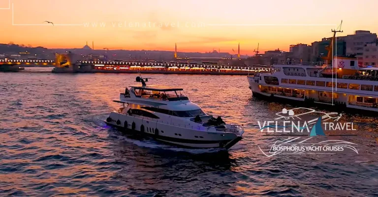 Bospphorus sunset cruise yacht, galata bridge and kabatas